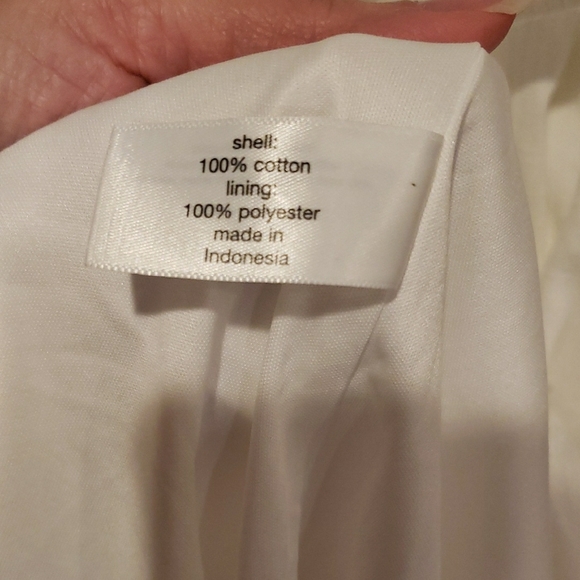 Lane Bryant Cotton White V-Neck Midi Dress with Tie Waist - Picture 8 of 8